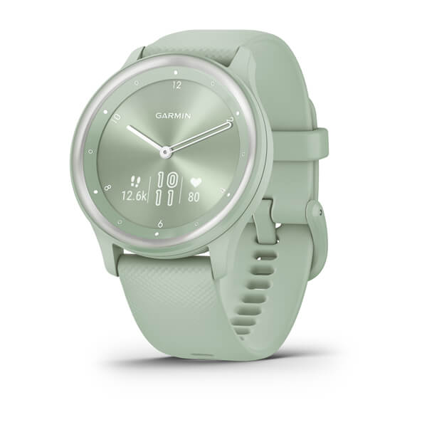 Garmin Vivomove Sport - 40 мм | Cool Mint Case and Silicone Band with Silver Accents