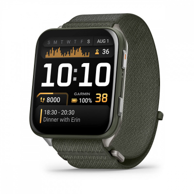 Garmin Venu X1 - | Moss with Titanium Caseback and Moss ComfortFit Nylon Band