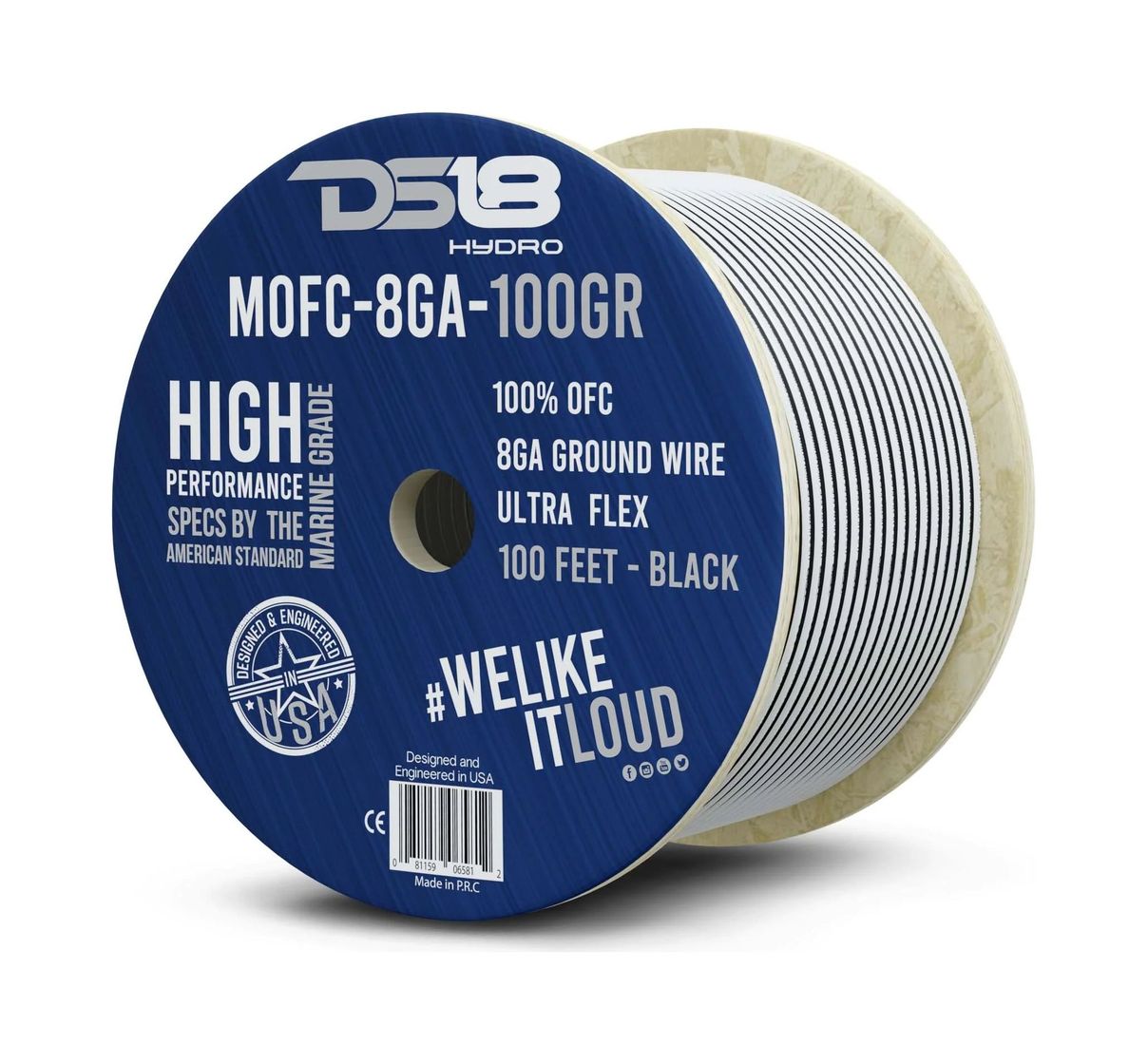 Силовой провод из 100% меди для морского применения 8-GA 30 м. черный MOFC8GA100G, DS18 11589537 от прозводителя DS18