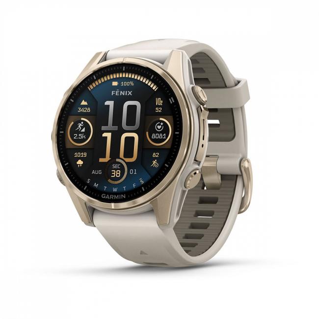 GARMIN FENIX 8 - 43 MM, AMOLED, SAPPHIRE SOFT GOLD WITH FOG GRAY/DARK SANDSTONE SILICONE BAND 010-02903-18 010-02903-18 от прозводителя Garmin