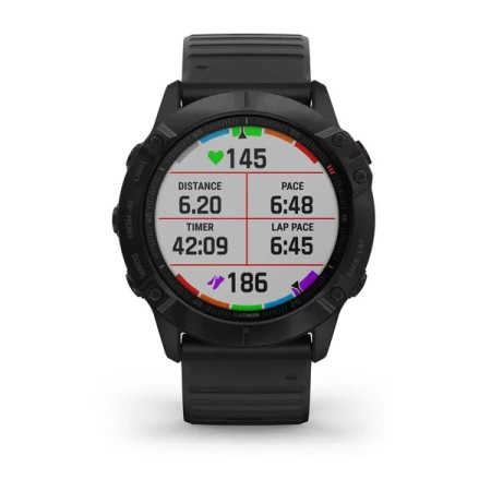 Garmin Fenix 6 Pro - 47 мм SAPPHIRE | Black with black band