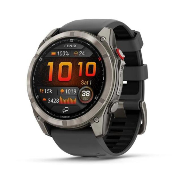 GARMIN  FENIX 8 PRO – 51 mm, AMOLED Titanium with Graphite/Black Silicone Band 010-03199-11 от прозводителя Garmin