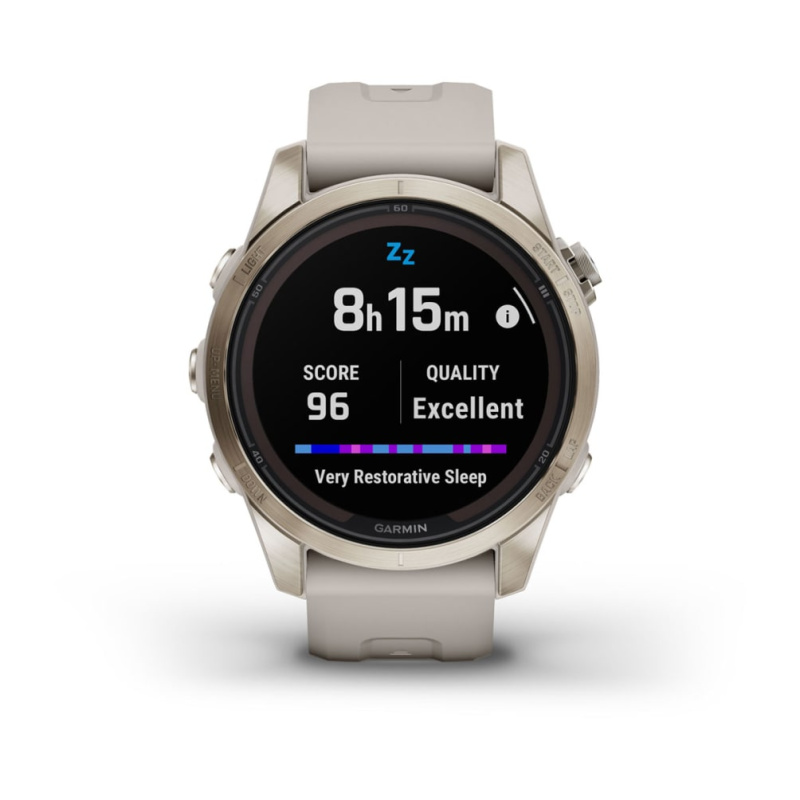 Garmin Fenix 7s Pro - 42 мм SOLAR | SAPPHIRE | Soft Gold with Light Sand Band