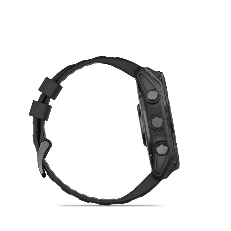 Garmin Fenix 8 - 51 мм AMOLED | SAPPHIRE | Carbon grey DLC with Black/pebble grey silicone band
