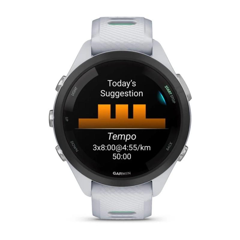 Garmin Forerunner 265s - 42 мм | Black Bezel with Whitestone Case and Whitestone/Neo Tropic Silicone Band