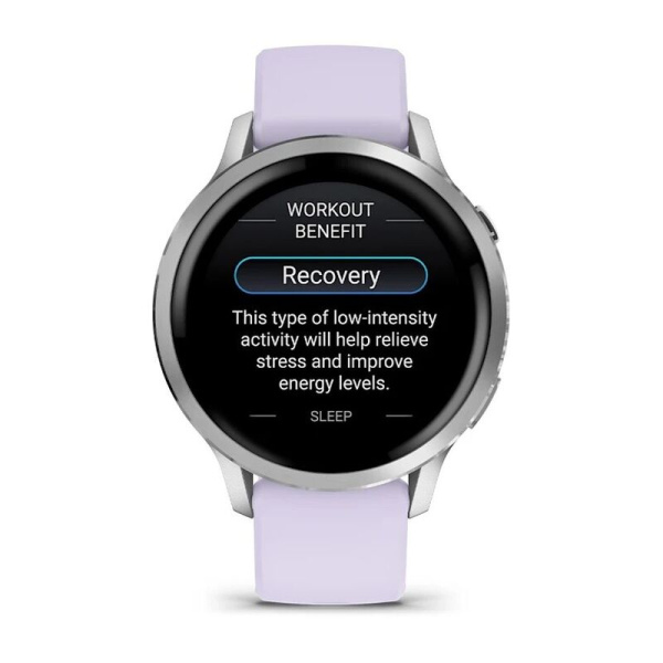 Garmin Venu 4 - 41 мм | Silver with Periwinkle Silicone Band