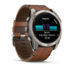Garmin Fenix 8 - 51 мм AMOLED | SAPPHIRE | Titanium with Chestnut Leather Band