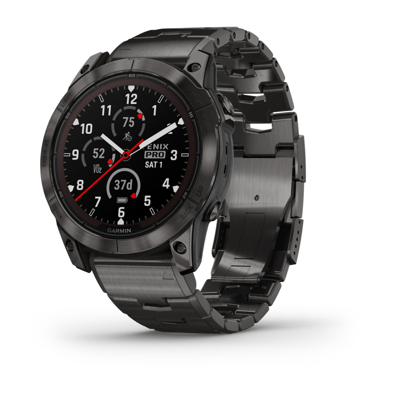 Garmin Fenix 7x Pro - 51 мм SOLAR | SAPPHIRE | Carbon Gray DLC Titanium with Vented Titanium Bracelet