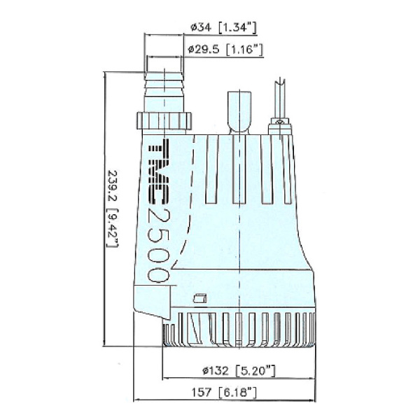Насос осушительный 2500 GPH,  12В 06605 от прозводителя TMC