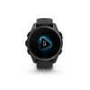 Garmin Fenix 8 - 43 мм AMOLED | Sapphire | Carbon grey DLC titanium with Black/pebble grey silicone band