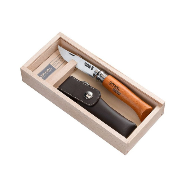 Нож Opinel №8, углеродистая сталь, рукоять из дерева бука, с чехлом, в деревянной коробке, 000815 000815 от прозводителя Opinel