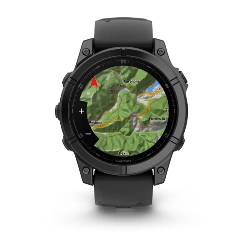 Garmin Fenix E - 47 мм AMOLED | Slate grey steel with Black silicone band