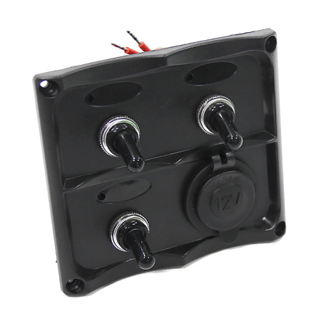 Панель переключателей 3шт с гнездом прикуривателя NEKEKE TF3J/S от прозводителя NEKEKE Панель переключателей 3шт с гнездом прикуривателя NEKEKE TF3J/S от прозводителя NEKEKE